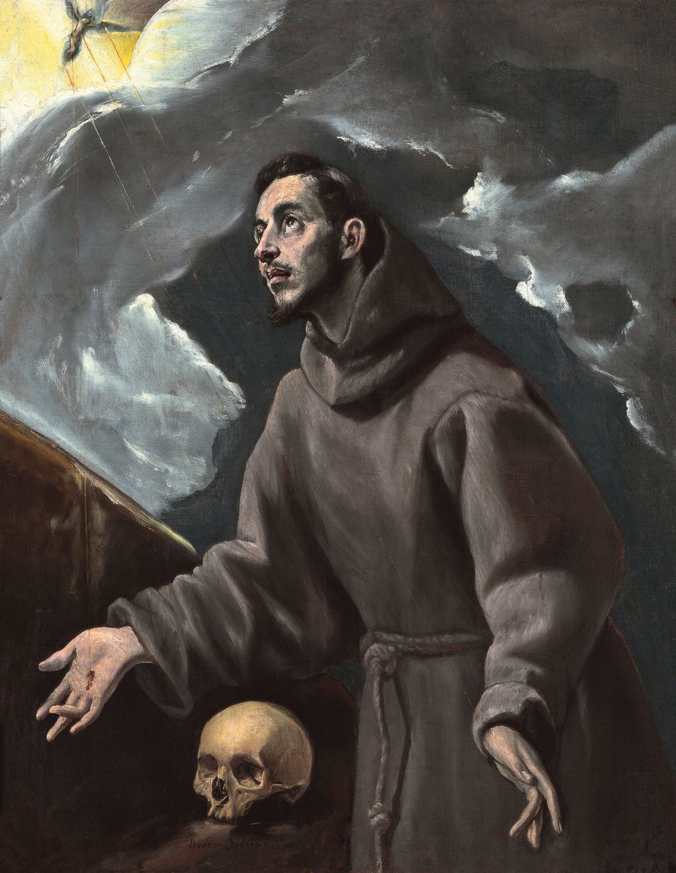 Svatý František přijímá Stigmata od El Greca, Dominika (1541-1614). Olej na plátně od El Greco