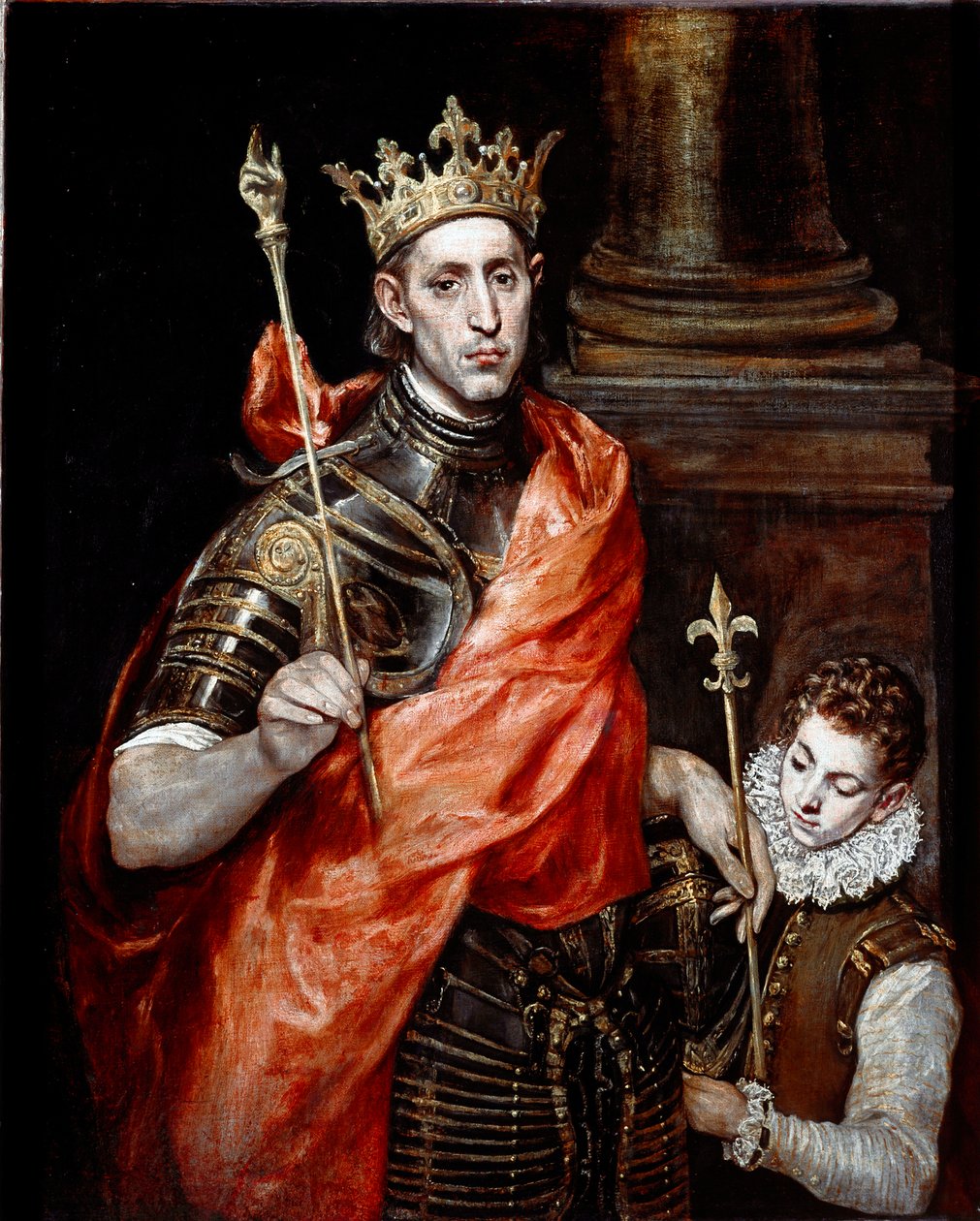 Saint Louis, král Francie a stránka (Malba od El Greco