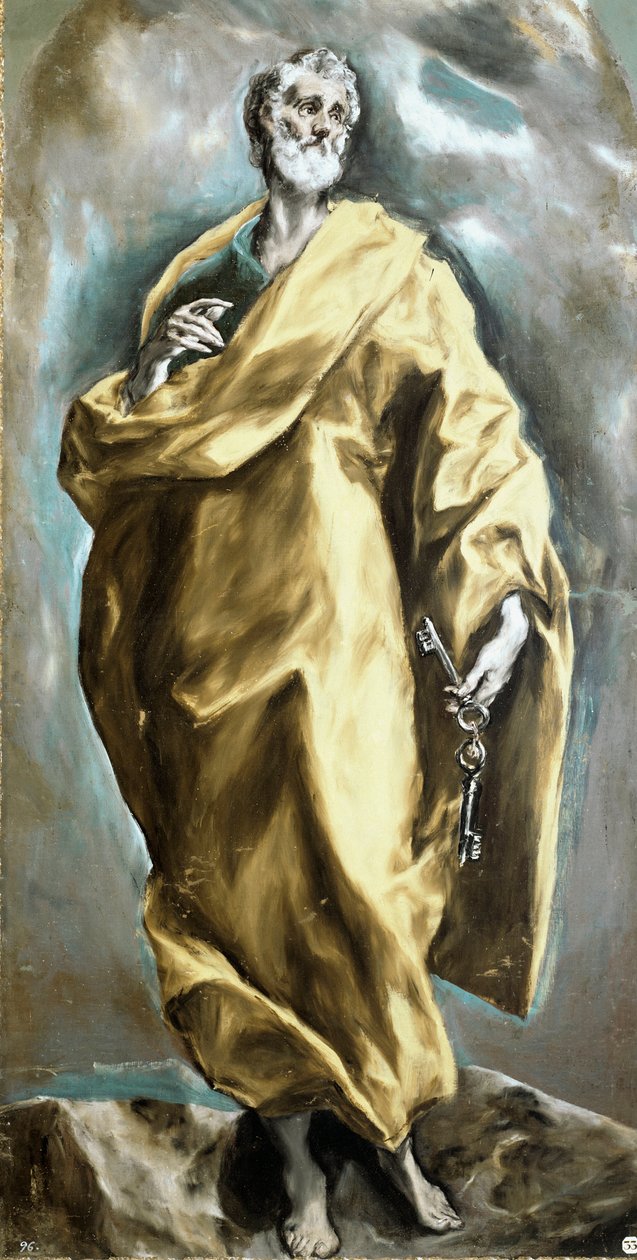 Svatý Petr Apotra. Obraz Domenika Theotokopoulose v El Greco (1540-1614) od El Greco