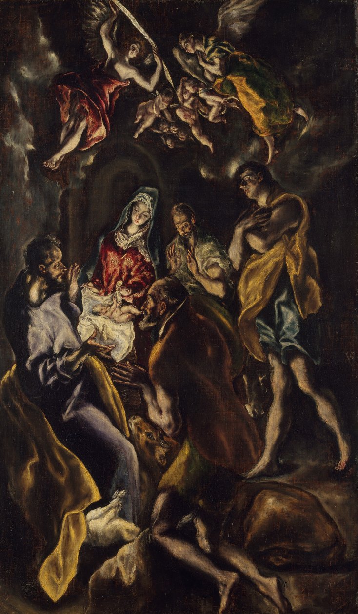 Klanění pastýřů, kolem 1612-14 (olej na plátně) od El Greco