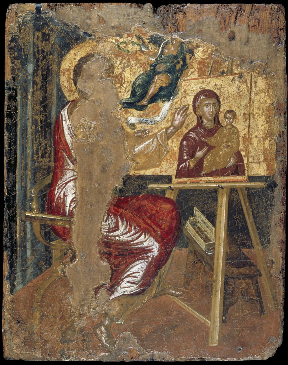 Apoštol Lukáš maluje Pannu Hodegetrii, kolem roku 1564 (vaječná tempera na desce) (viz také 258170) od El Greco