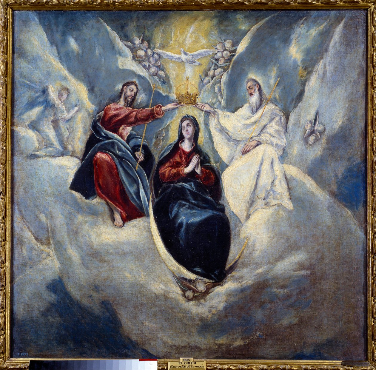 Obraz Korunovace Panny Marie od Domenika Theotokopoulose dit El Greco (1541-1614) 1595 Ne. 0,99x1,01 m Madrid, muzeum Prado od El Greco