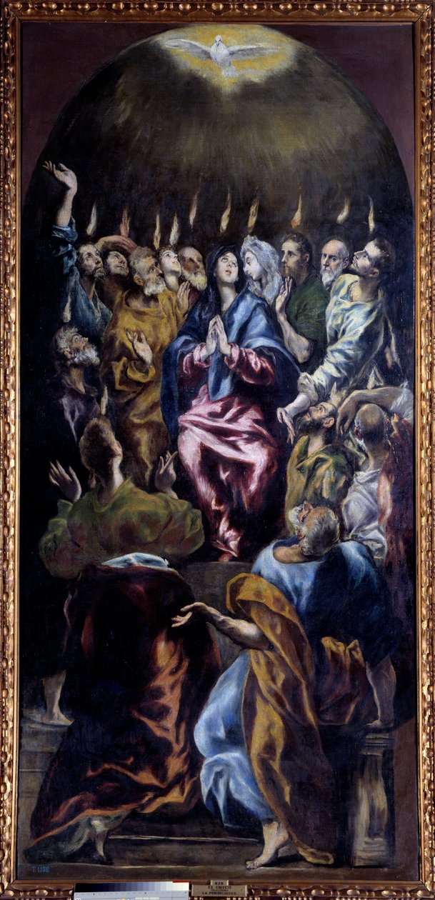 Obraz Letnice od Domenika Theotokopoulose dit El Greco (1541-1614) 17. století Sun. 2,75x1,27 m Madrid, muzeum Prado - Letnice. Obraz Domenika Theotokopoulose známý jako El Greco (1541-1614) od El Greco