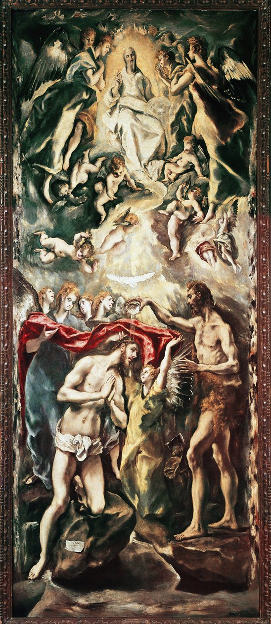 Křest Kristův (olej na plátně od El Greco