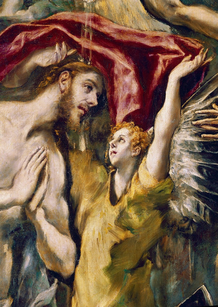 Křest Krista, detail (olej na plátně od El Greco