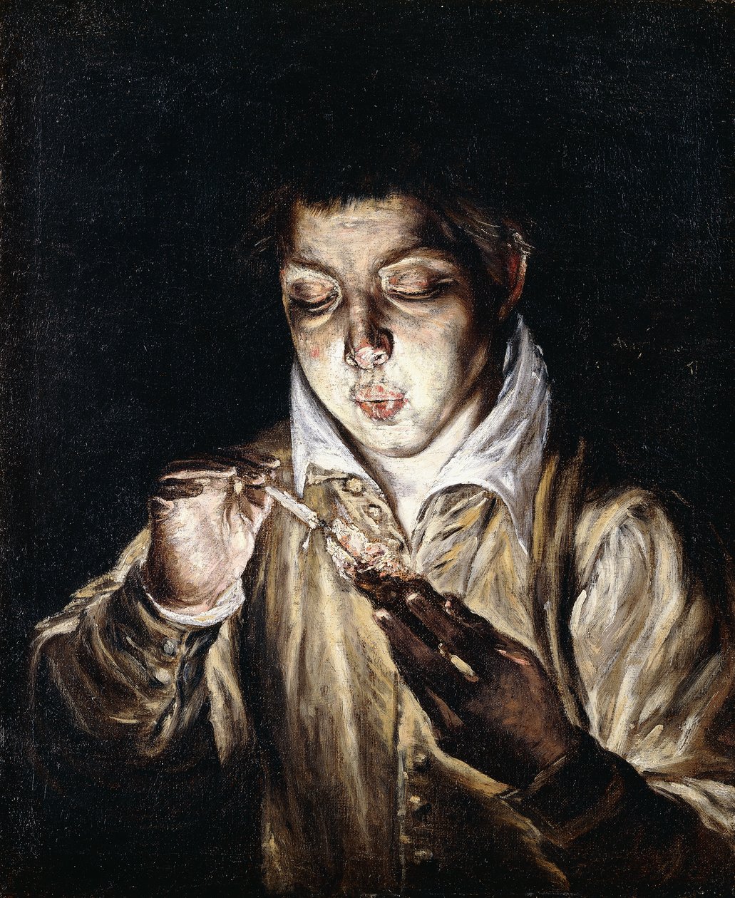 Chlapec zapalující svíčku, od El Greco