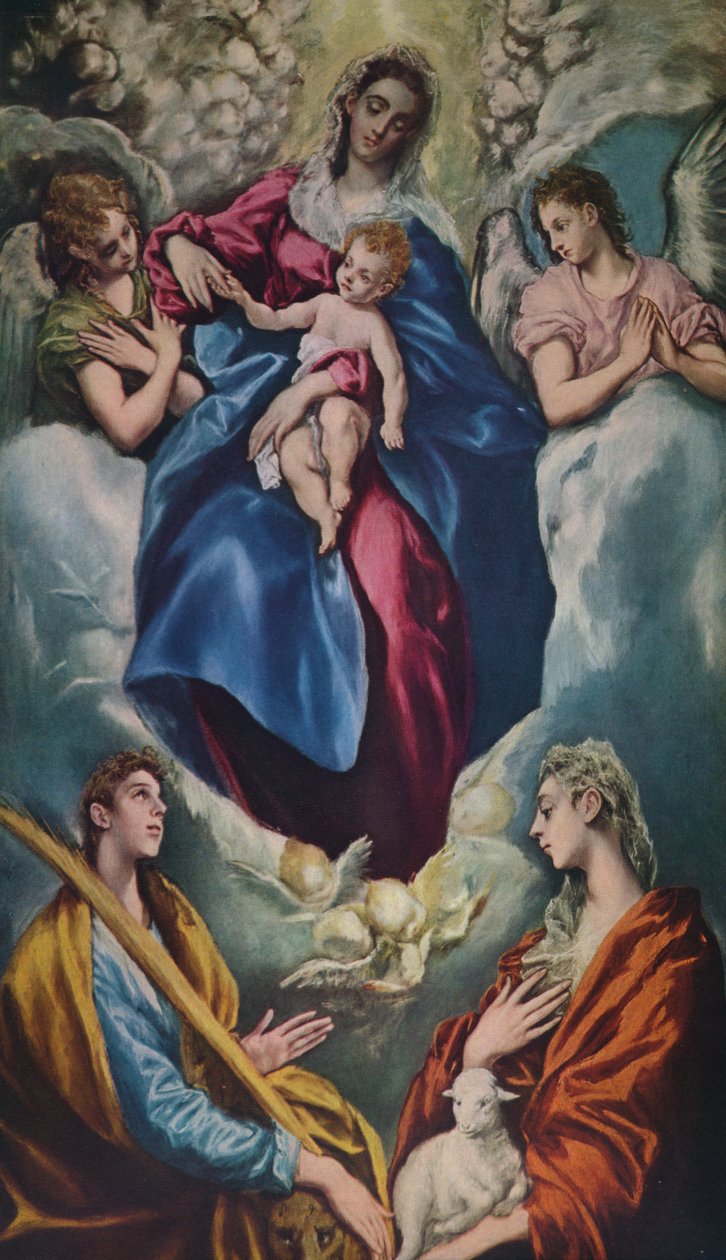 Madona s dítětem se svatou Martinou a svatou Anežkou, 1597-1599 od El Greco