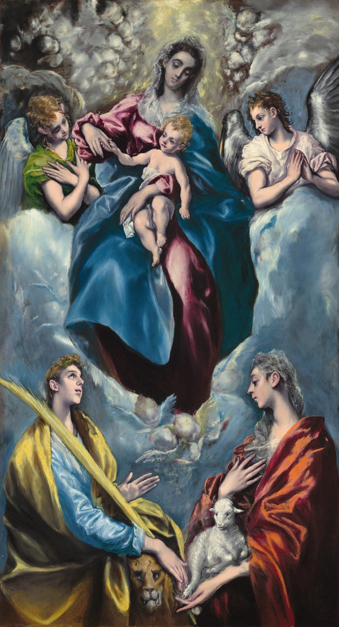 Madona s dítětem se svatou Martinou a svatou Anežkou, 15971599. od El Greco