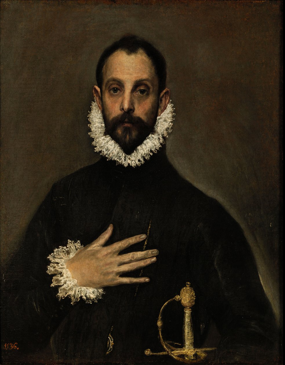 Šlechtic s rukou na hrudi, c. 1580 od El Greco