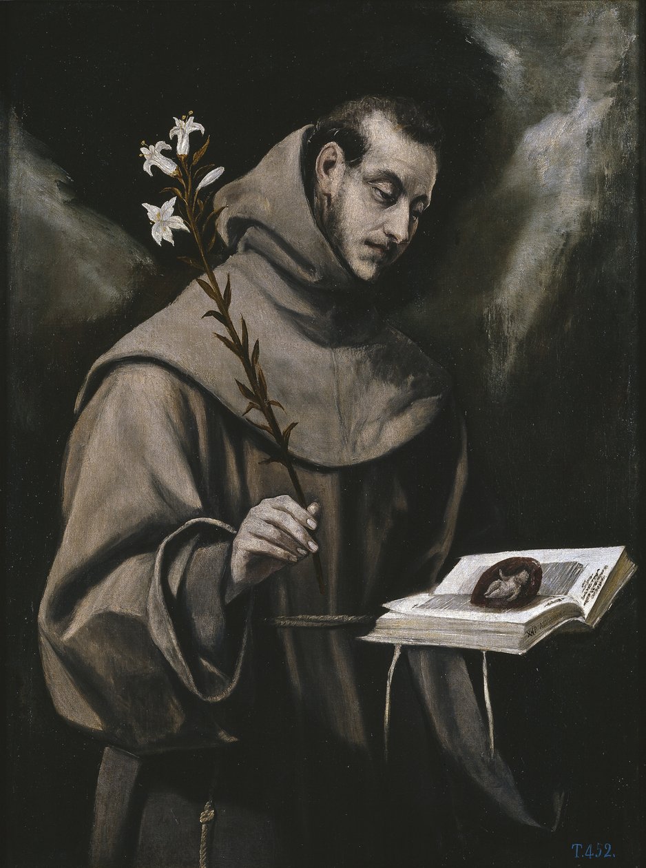Svatý Antonín Paduánský, c. 1580 od El Greco