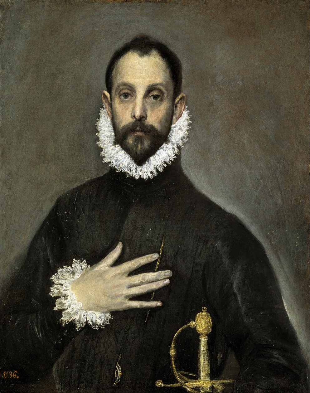 Španělština:  El caballero de la mano en el pecho Šlechtic s rukou na hrudi od El Greco