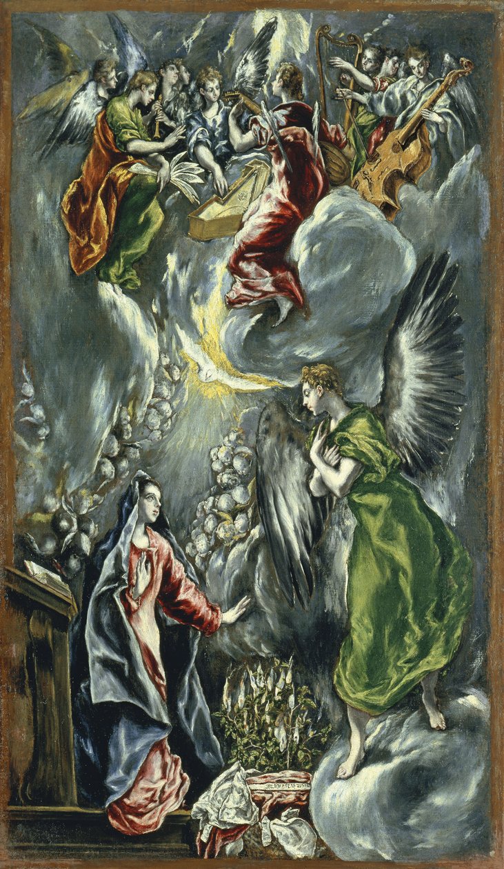 Zvěstování, asi 1596-1600 od El Greco