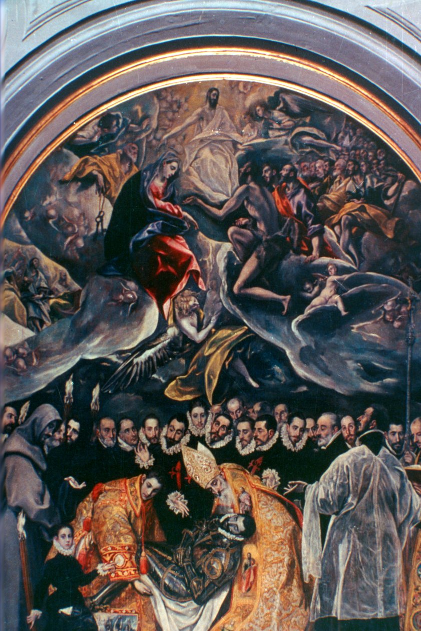 Detail pohřbu hraběte Orgaze, 1586-1588 od El Greco