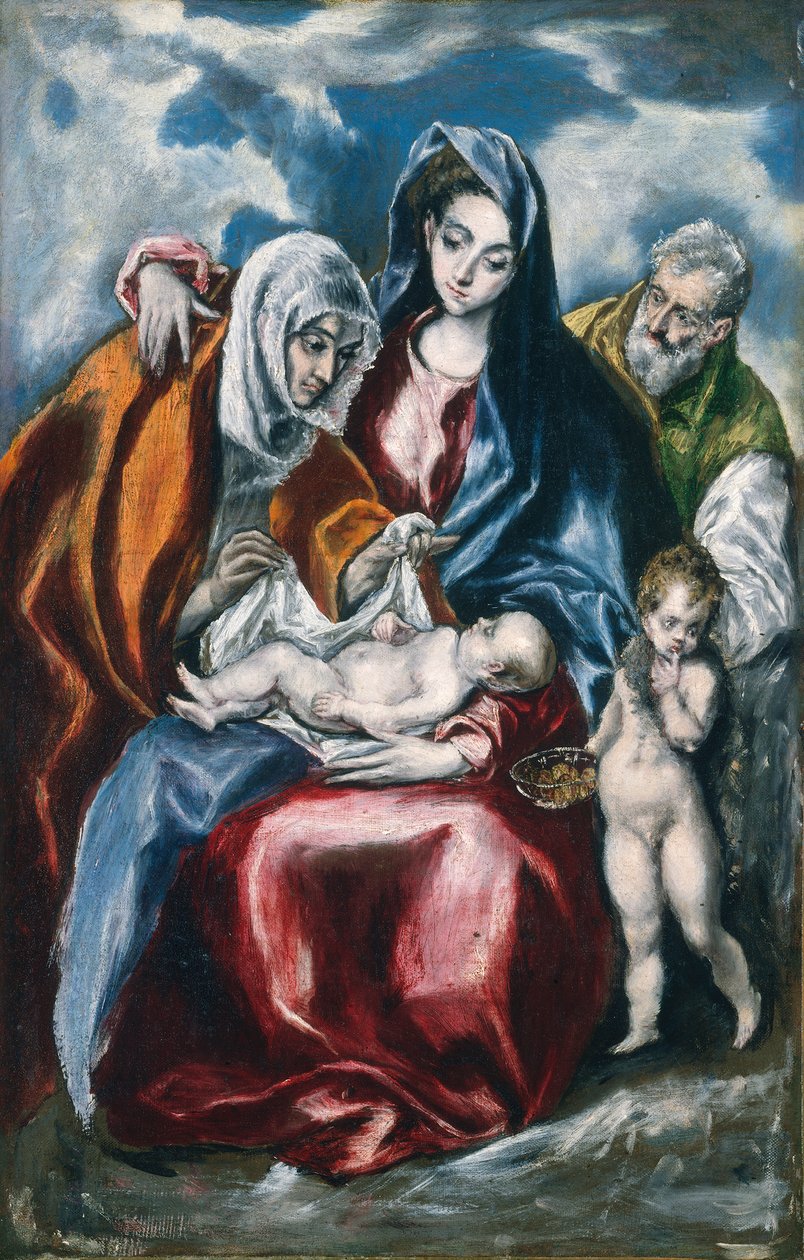 Svatá rodina se svatou Annou a dítětem Janem Křtitelem, cca 1595-1600 od El Greco