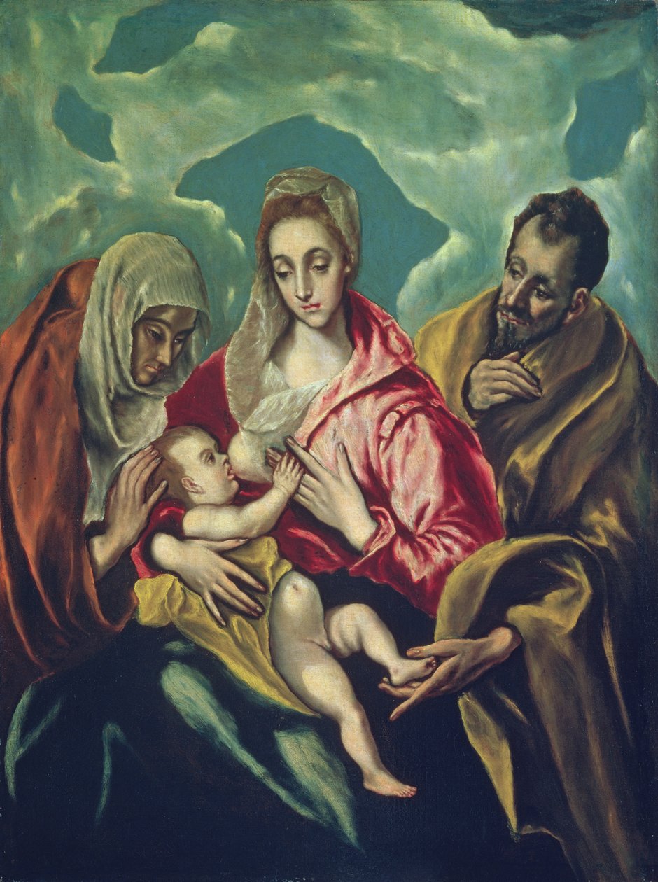 Svatá rodina se svatou Alžbětou od El Greco