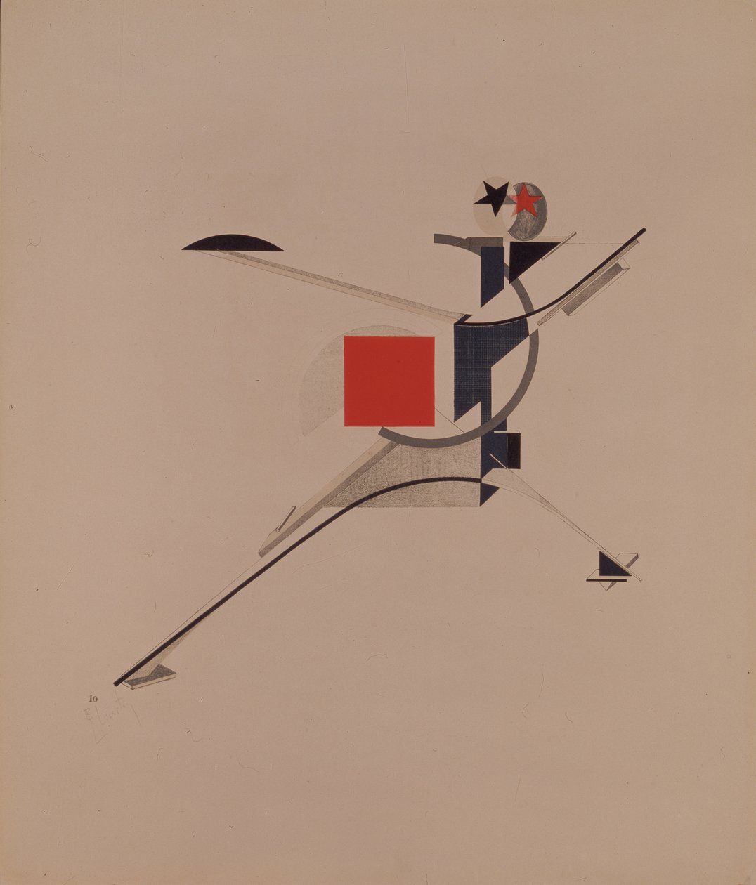 Nové. Figurka k opeře Vítězství nad sluncem od A. Kruchenycha, 1920-1921 od Eliezer Markowich Lissitzky