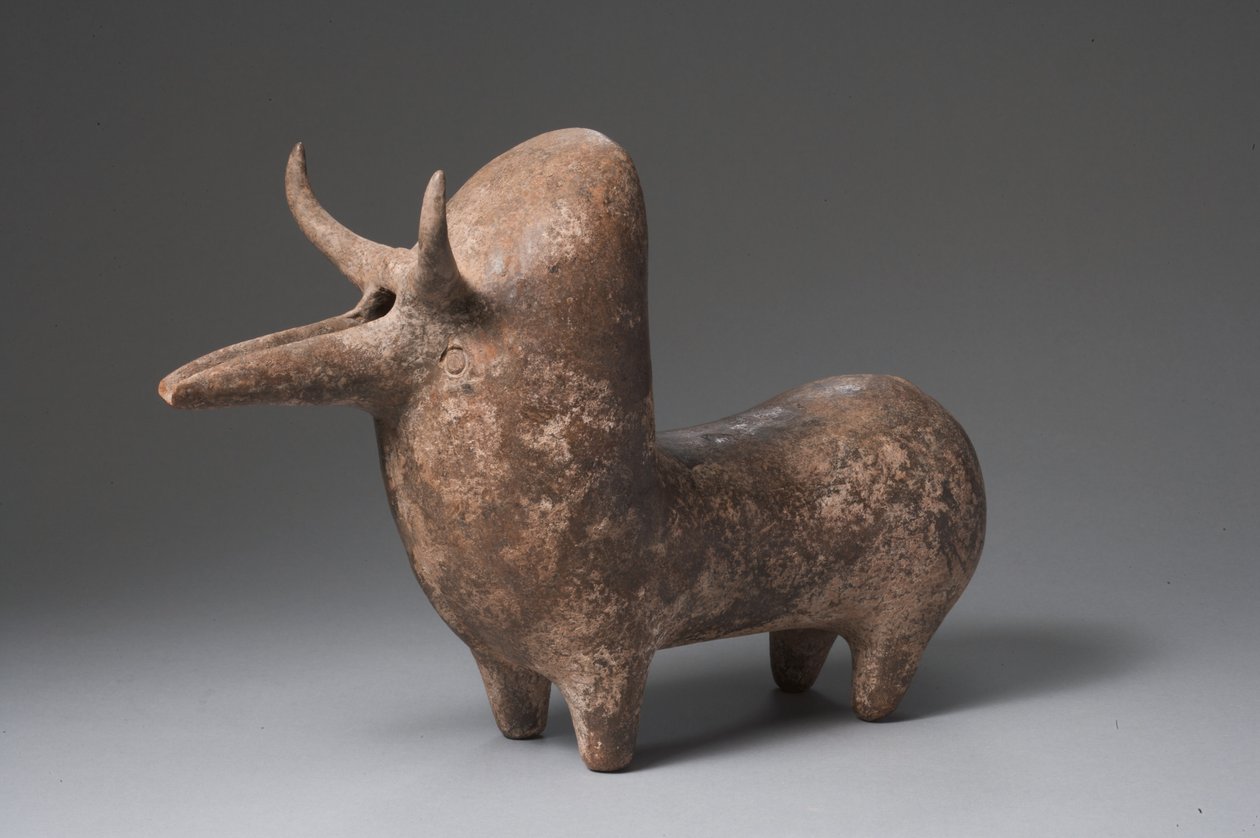 Amlash rhyton v podobě býka Zebu (terakota) od Elamite