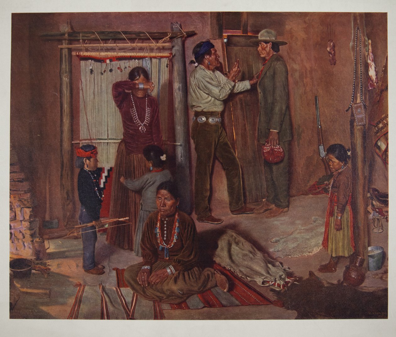 Lähtö kotoa Carlislen intiaanikouluun (chromolitho) od Elbridge Ayer Burbank