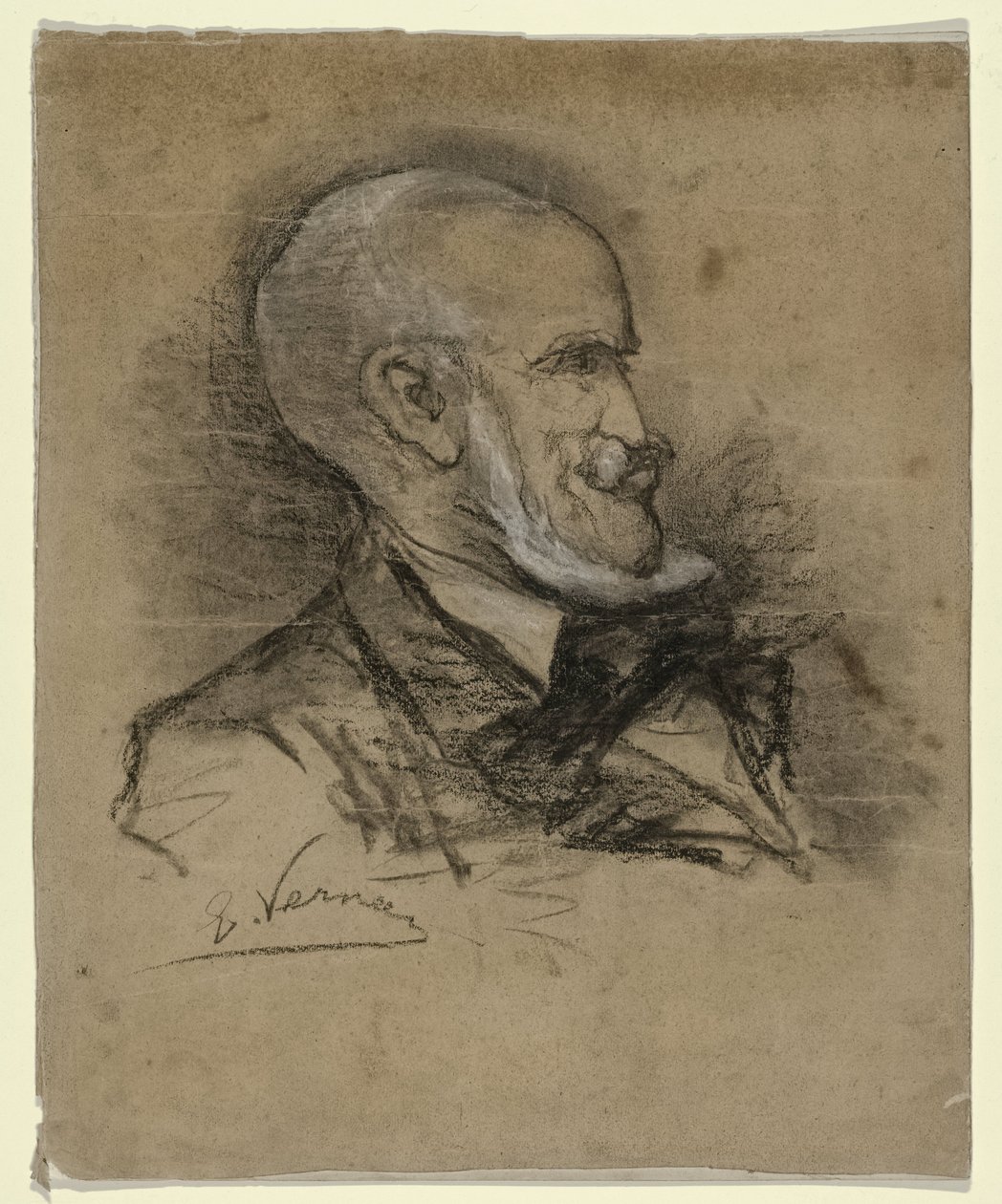 Karikaturní portrét malíře Johannese Bosbooma (1817-1891) od Elchanon Verveer
