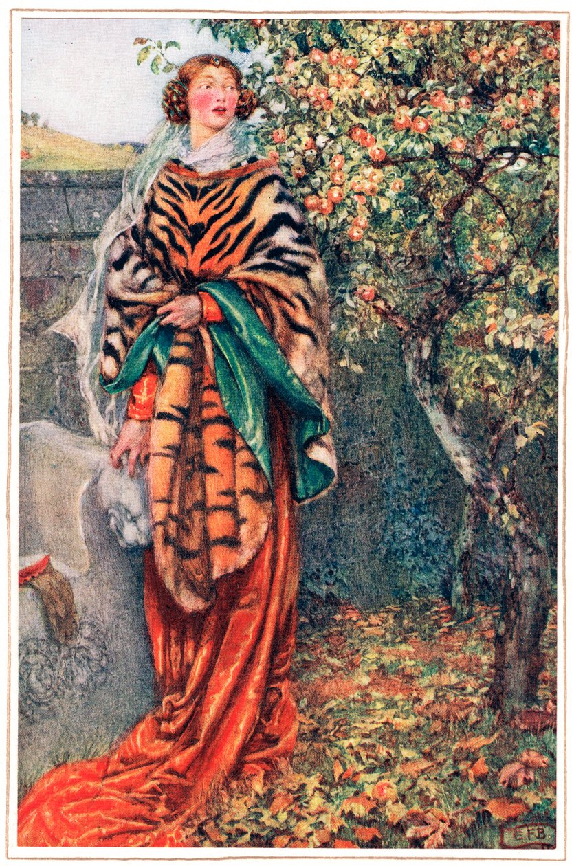 Když na ni král nechápavě zíral a odešel, ilustrace z „Idyly krále“ od Alfreda Tennysona (1809-92), vydané nakladatelstvím Hodder & Stoughton od Eleanor Fortescue Brickdale