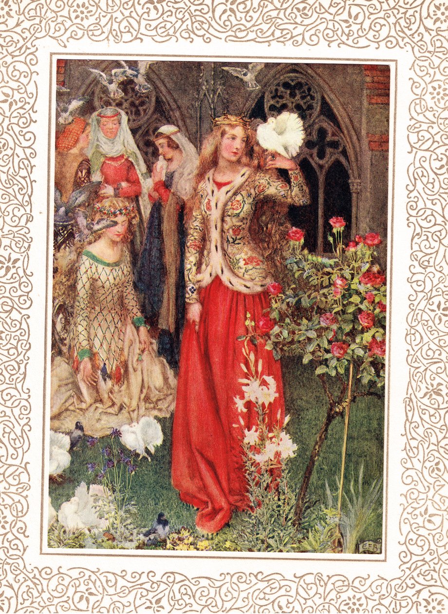 Guinevere a její dámy ve zlatých dnech, ilustrace z 
