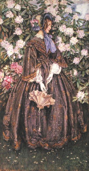 Dáma se slunečníkem (akvarel na papíře) od Eleanor Fortescue Brickdale