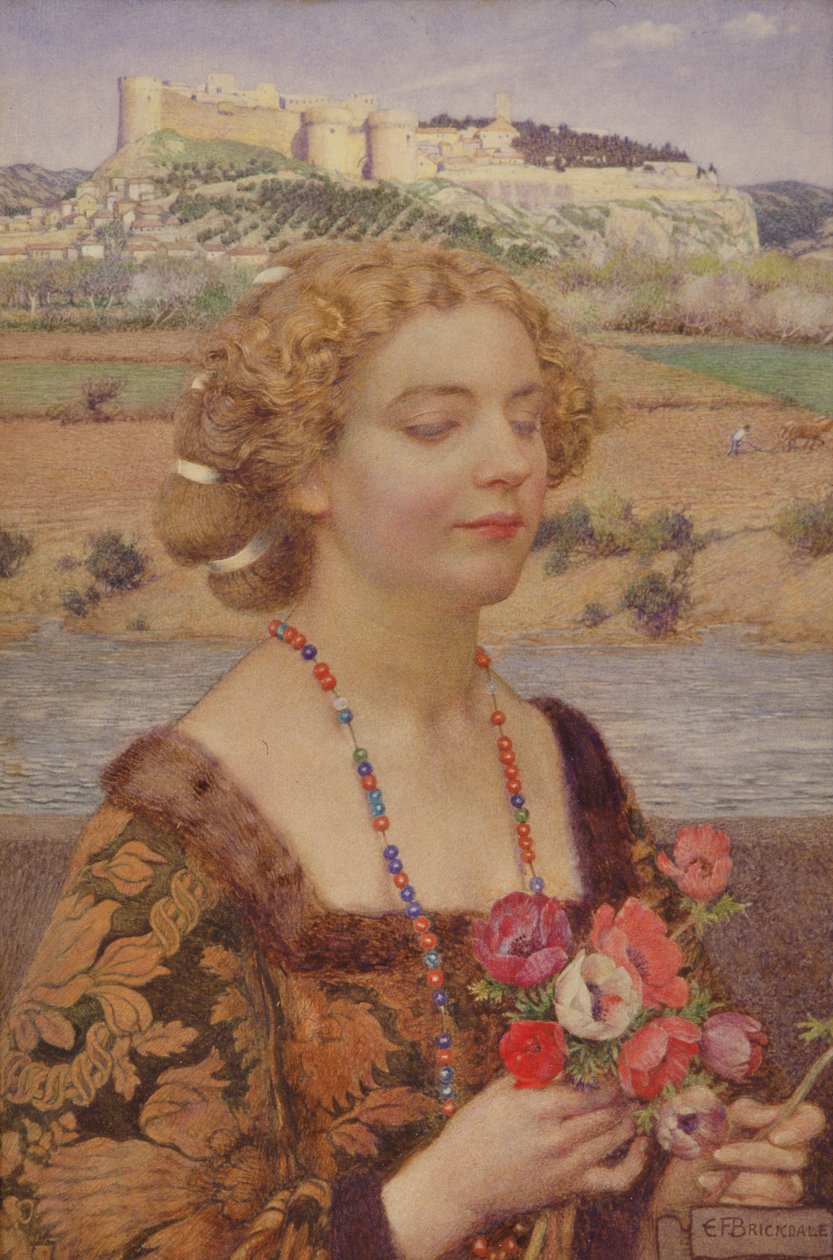 Laura z Avignonu (akvarel na papíře) od Eleanor Fortescue Brickdale