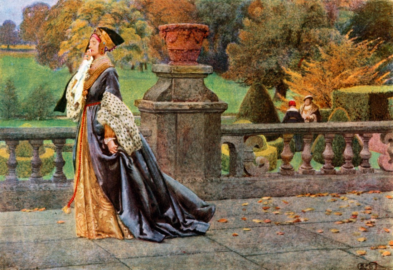 Královna Kateřina. Shakespeare. Král Jindřich VIII. (barevná litografie) od Eleanor Fortescue-Brickdale