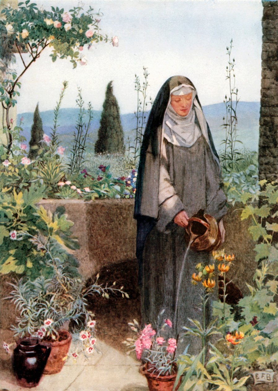 Svatá Klára (barevná litografie) od Eleanor Fortescue-Brickdale