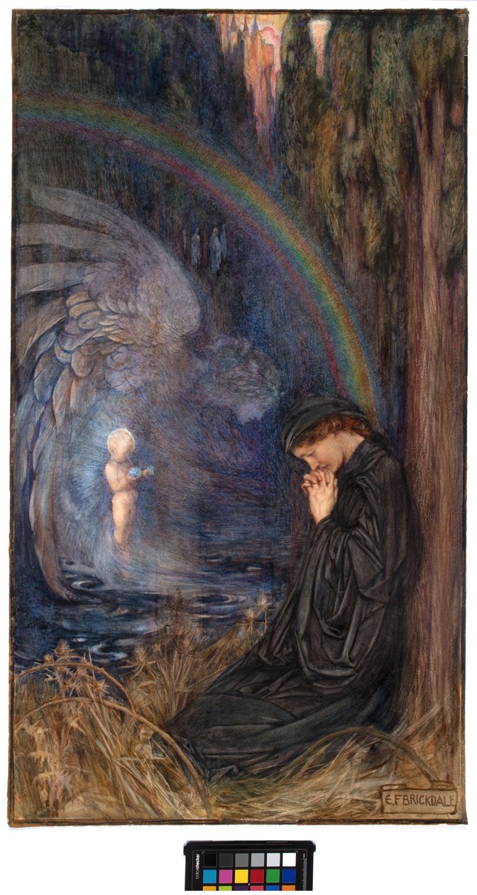 Posmrtné dítě, asi 1904 (akvarel a kvaš na papíře) od Eleanor Fortescue Brickdale