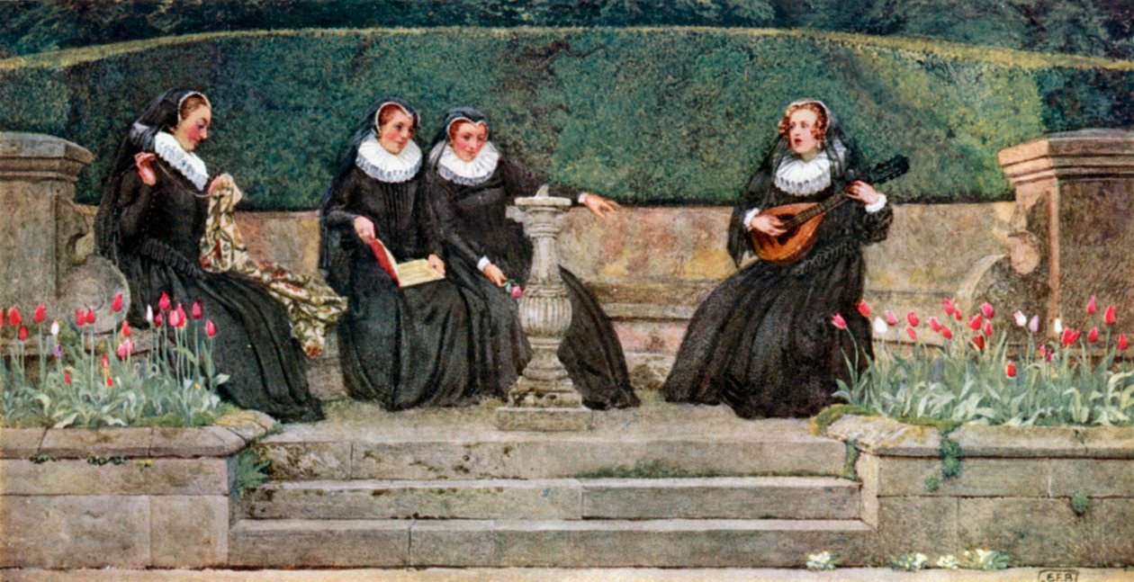 Královna Marie (barevná litografie) od Eleanor Fortescue-Brickdale