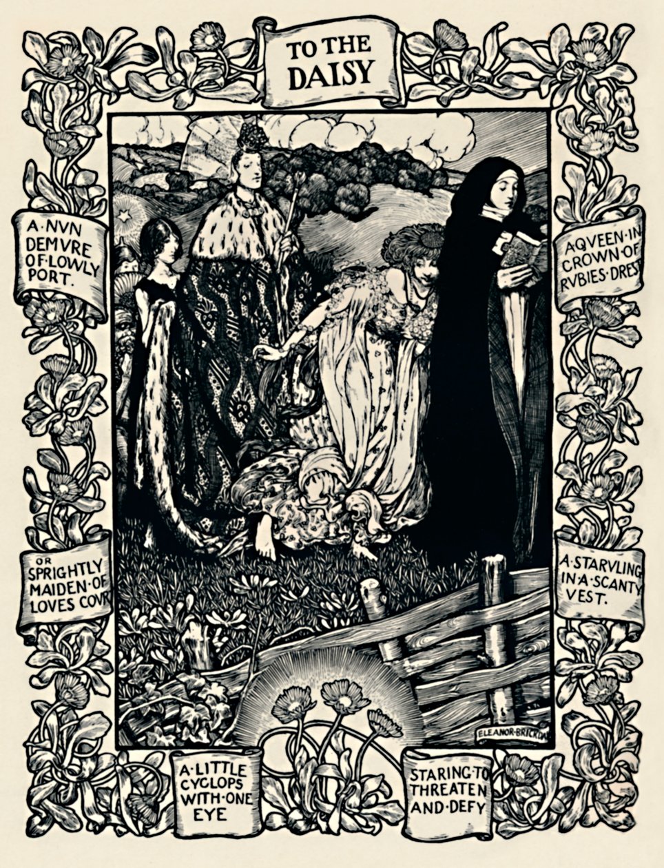 Ilustrace k Wordsworths Poem To The Daisy, č. 2, 1923 od Eleanor Fortescue Brickdale