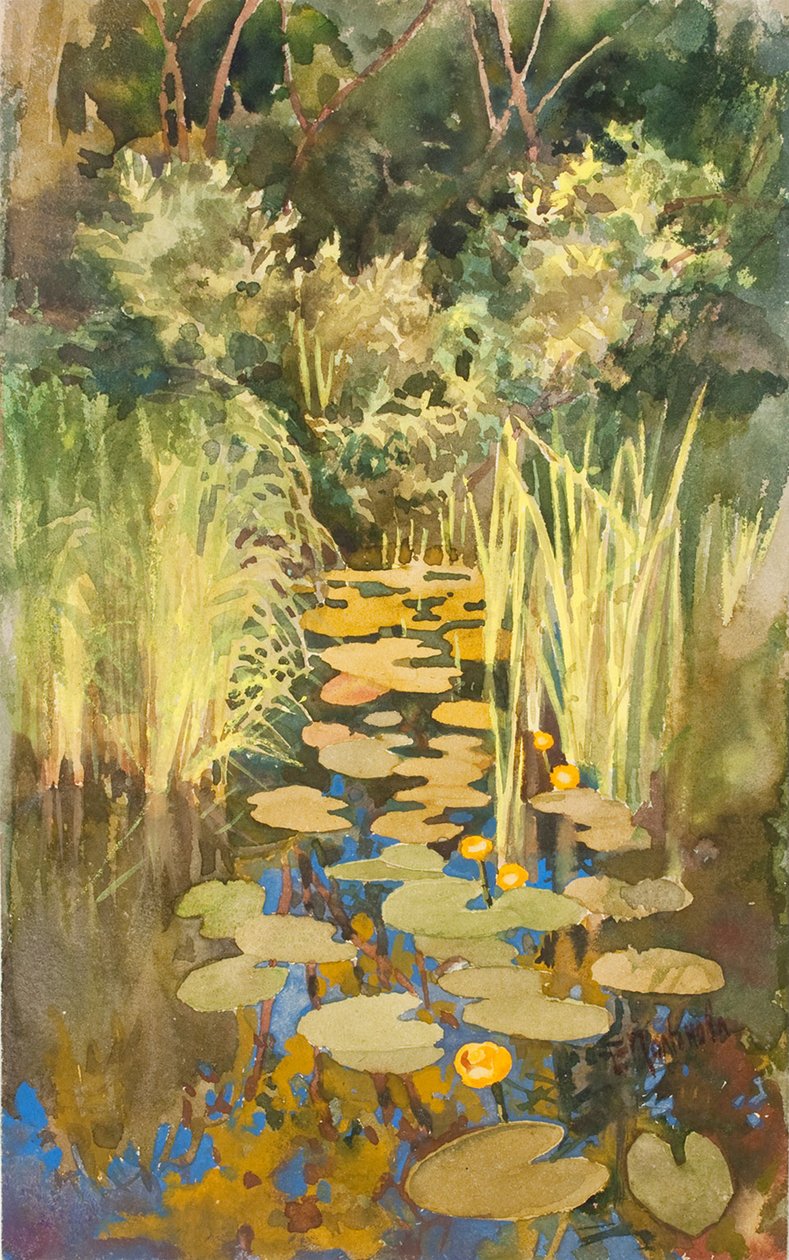 Stojatá voda v Abramtsevo, c. 1888 od Elena Dmitryevna Polenova