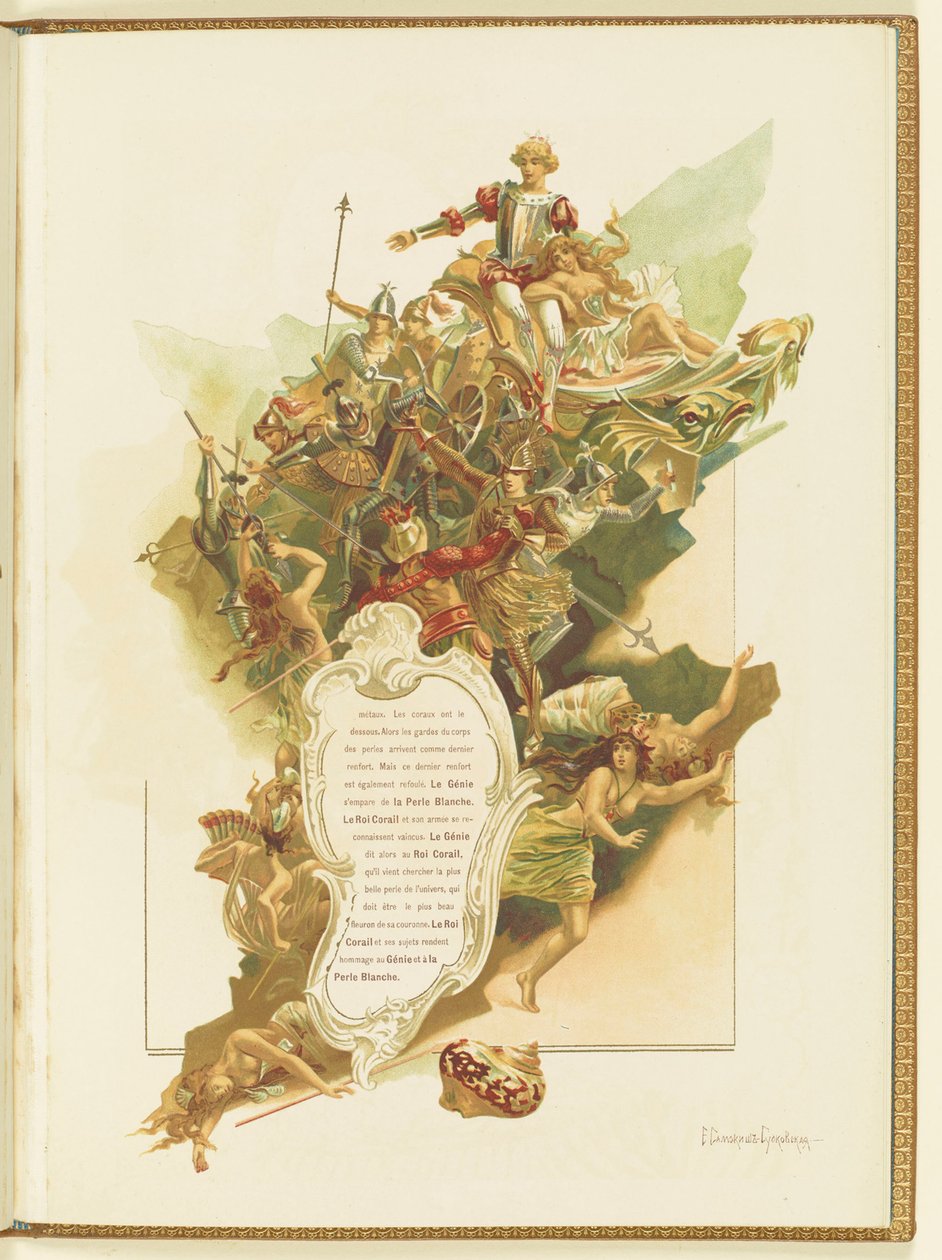 Program pro balet La Perle od Mariuse Petipy a Riccarda Driga, 1896. od Elena Petrovna Samokish Sudkovskaya