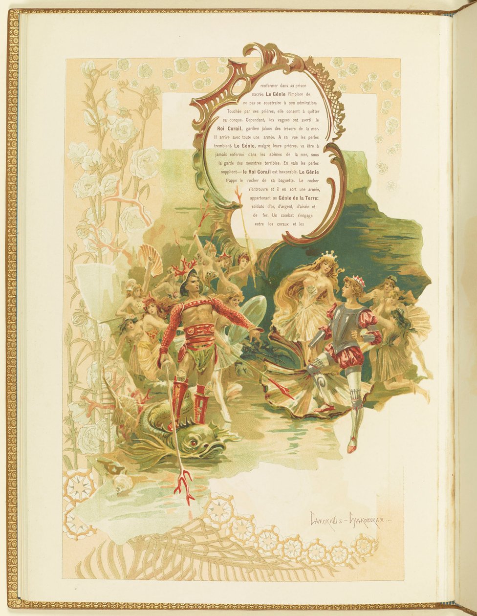 Program pro balet La Perle od Mariuse Petipy a Riccarda Driga, 1896. od Elena Petrovna Samokish Sudkovskaya
