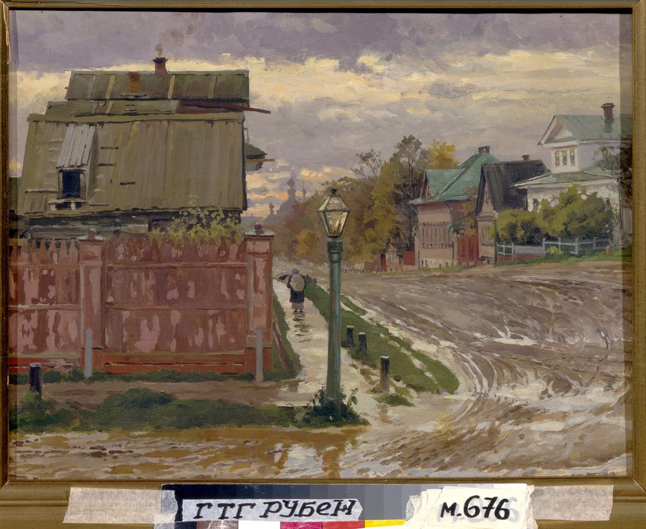 Ulice v Moskvě. (Ulice v Moskvě). Obraz Eleny Dmitryevny Polenové (1850-1898), olej na plátně. Ruské umění, konec 19. století. Státní Treťjakovská galerie, Moskva. od Elena Polenova