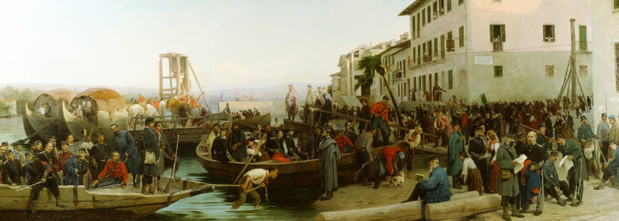 Vylodění v Sesto Calende 26. dubna 1859, 1865 od Eleuterio Pagliano