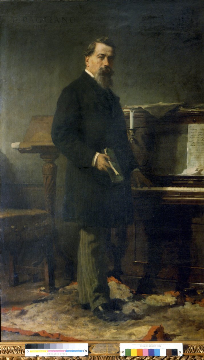 Amilcare Ponchielli (1834 - 1886). italský skladatel. Obraz Eleuterio Pagliano. od Eleuterio Pagliano