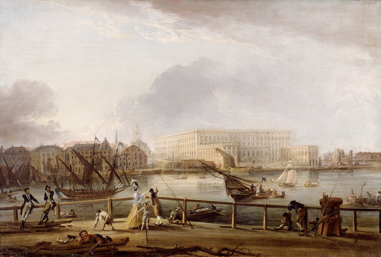 Pohled na stockholmský palác z Blasieholmen od Elias Martin