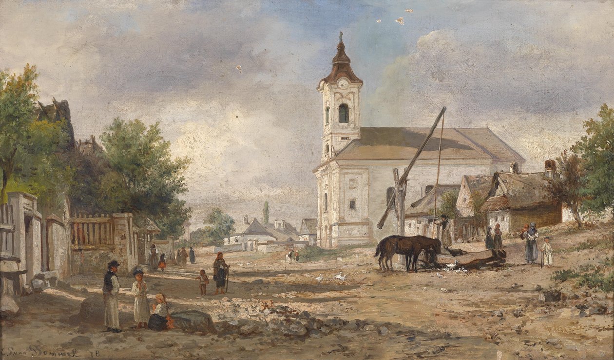 Kostelní nádvoří s fontánou od Elias van Bommel