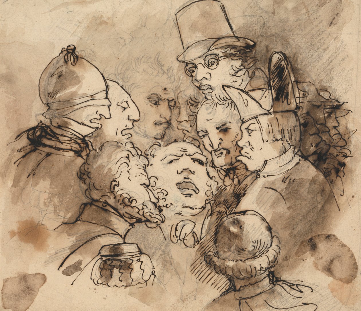 Skupina karikaturních hlav od Elias Martin