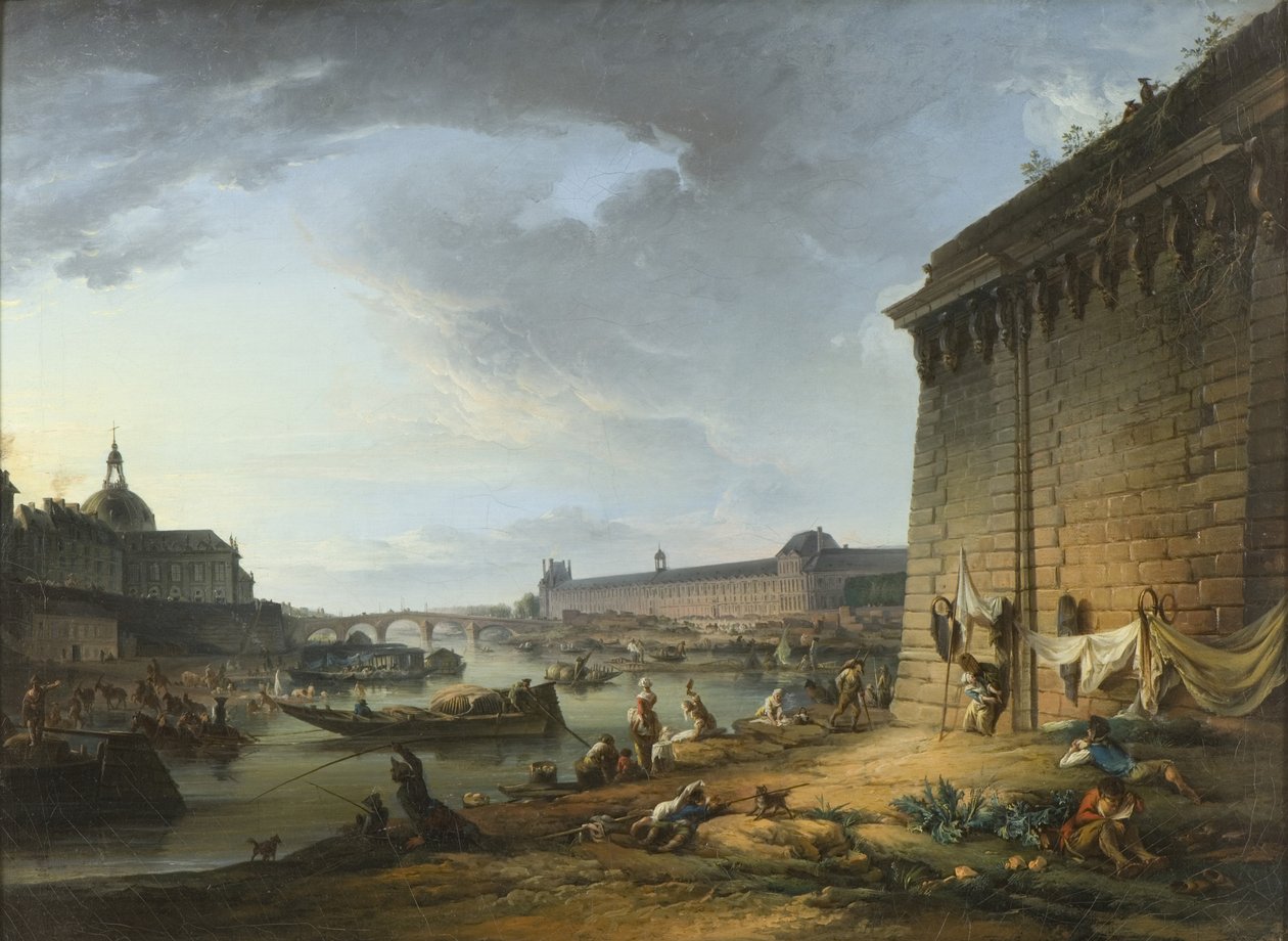 Pohled na Paříž z nábřeží pod Pont Neuf, 1766-68 od Elias Martin