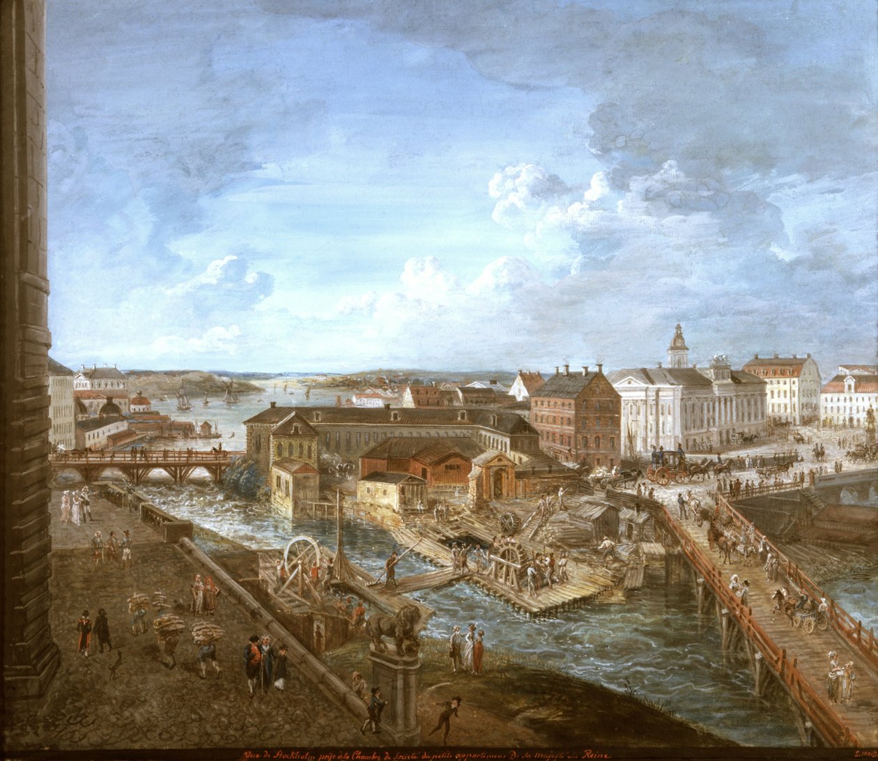 Pohled na Stockholm od Elias Martin