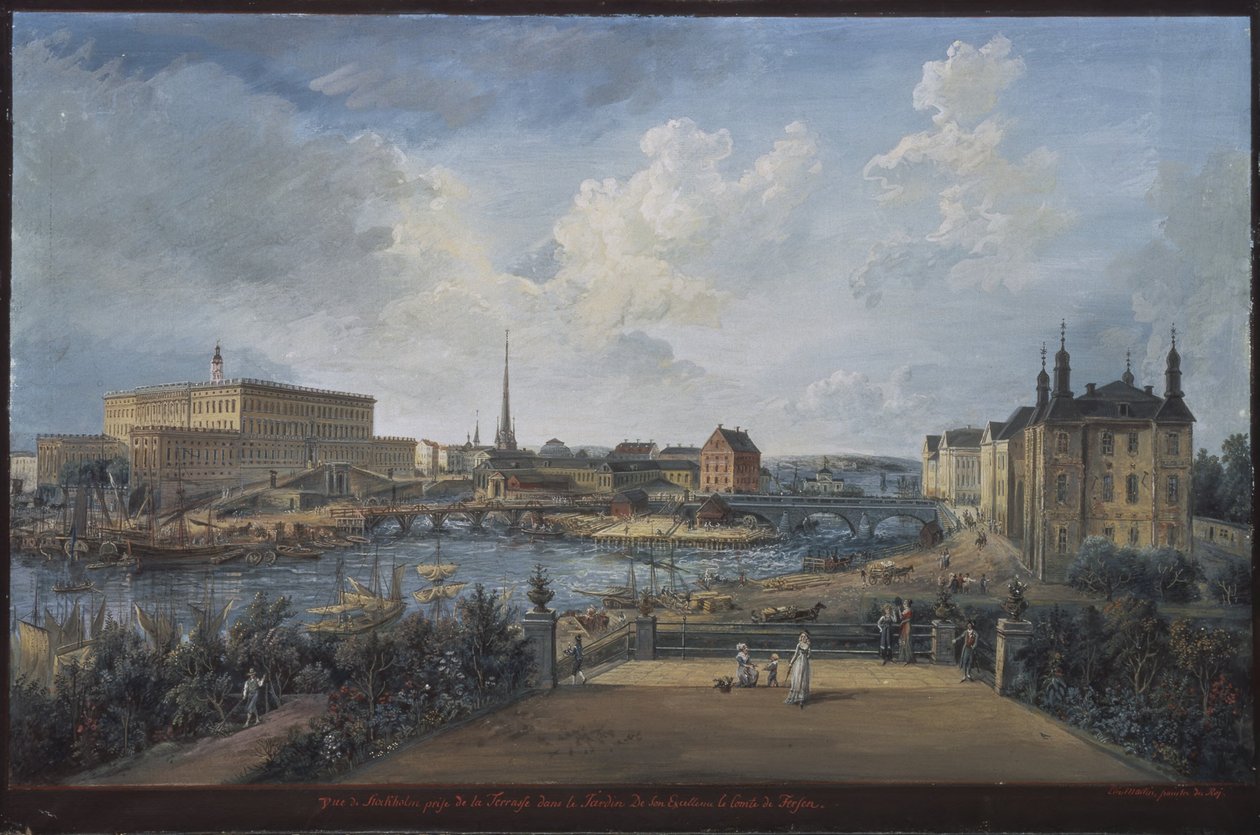Pohled na Stockholm od Elias Martin