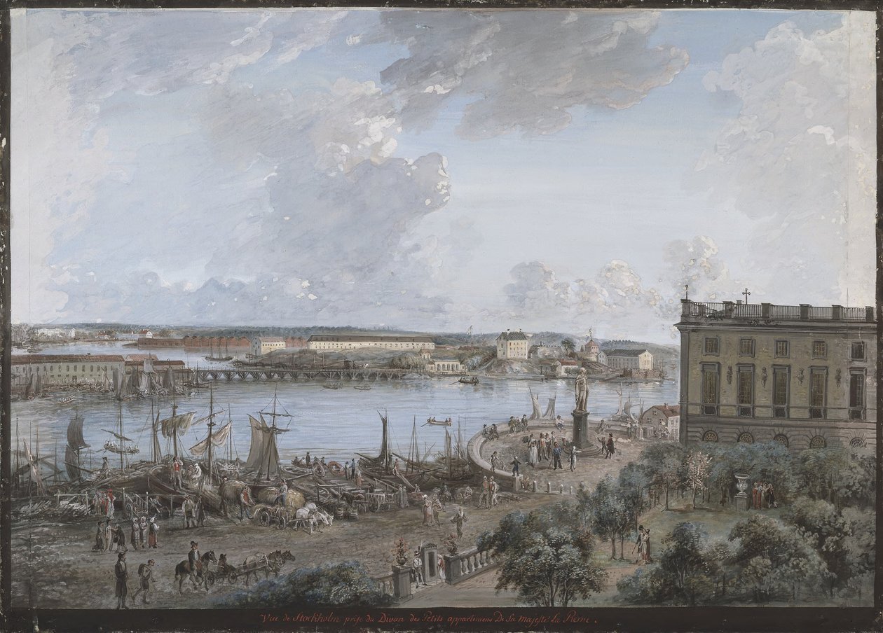 Pohled na Stockholm od Elias Martin