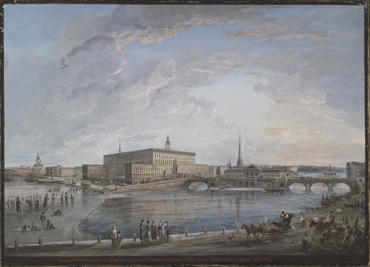 Pohled na Stockholm od Elias Martin