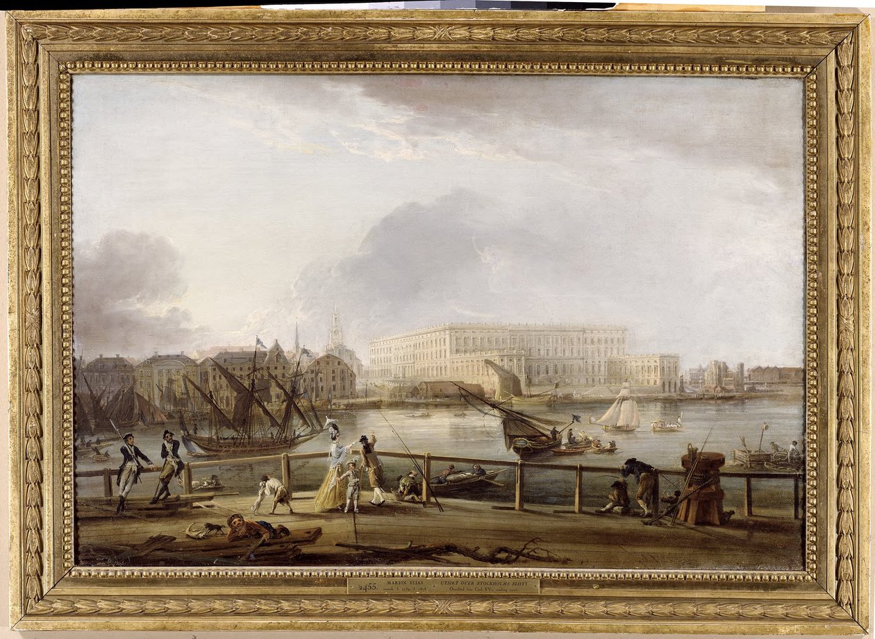 Pohled na Stockholmský palác z mostu Skeppsholm od Elias Martin