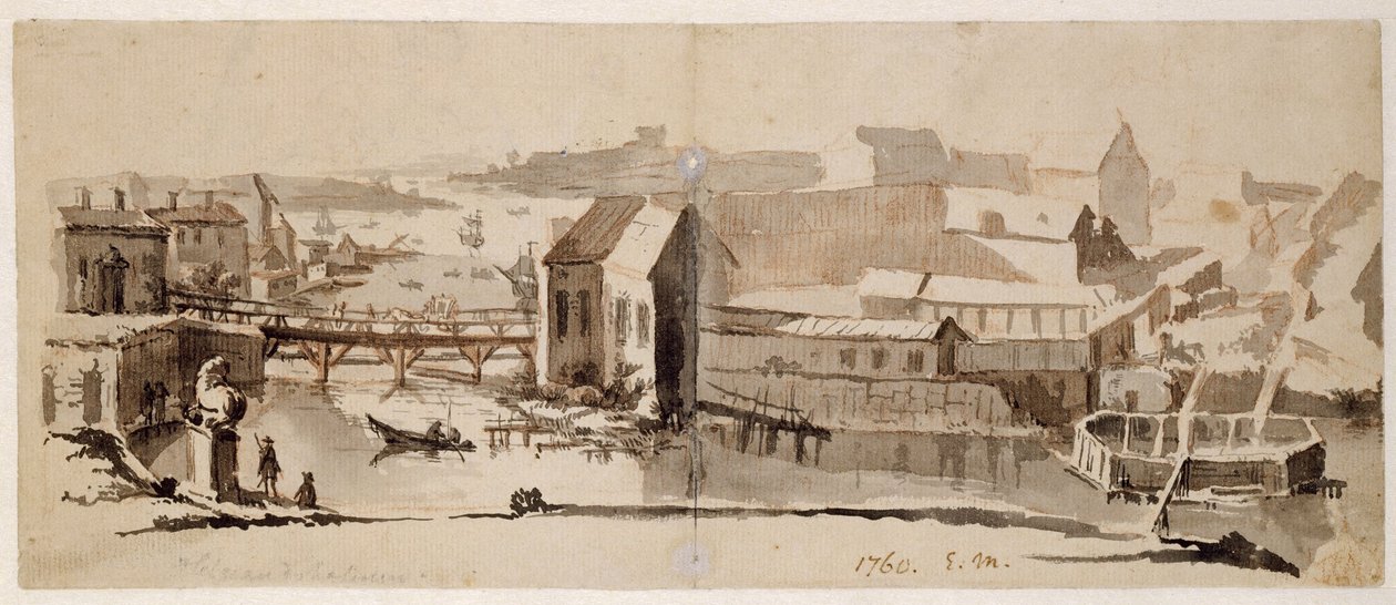 Pohled na Helgeandsholmen od Elias Martin