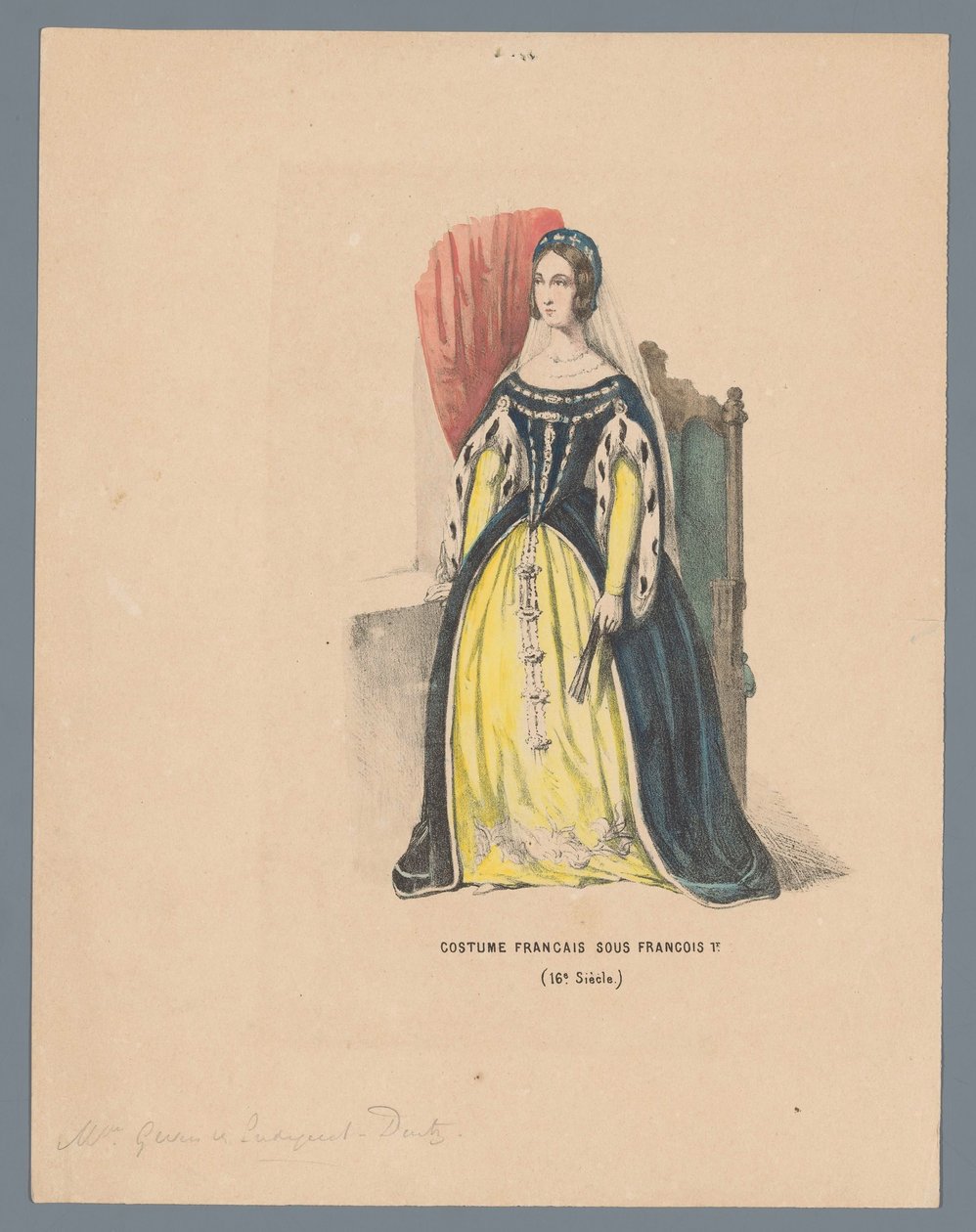 Francouzský kostým podle Francoise 1. (16. století) (název na objektu) od Elias Spanier (attributed to)