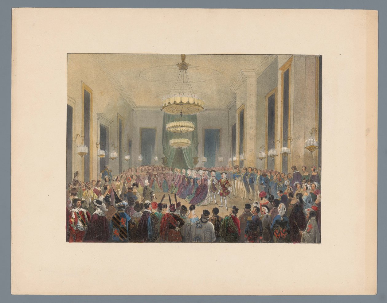 Taneční sál, kde se tančí pavane, 1845 od Elias Spanier